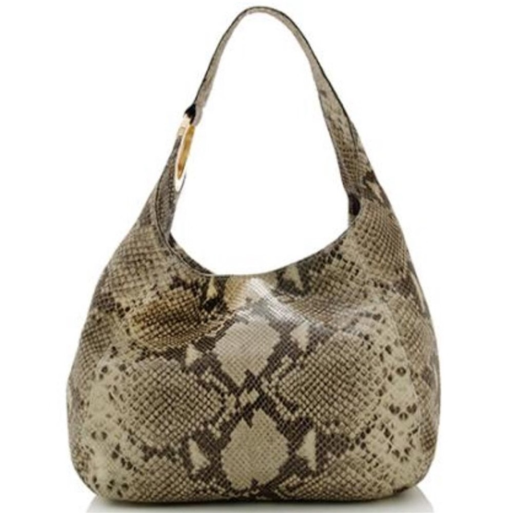 Prwnd Michael kors hobo hand bag leather green and black snake print - Picture 12 of 12